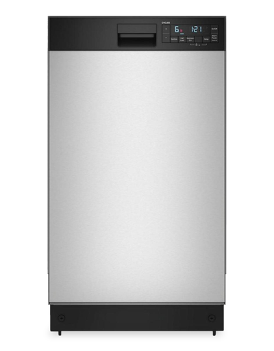 Whirlpool 18" 48 dBA Front Control with Triple Spray Arms Dishwasher - Stainless Steel - WDFS5118SS | Lave-vaisselle Whirlpool de 18 po et de 48 dBA avec commandes à l’avant et bras gicleurs triples - acier inoxydable - WDFS5118SS