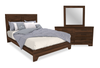 Yorkdale 5pc Bedroom Set with Panel Bed, Dresser & Mirror, Walnut Brown - Queen Size