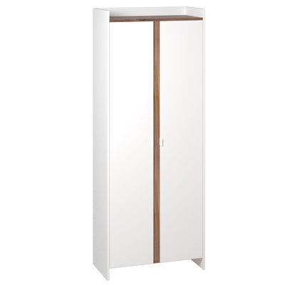 Manhattan Comfort Mid-Century Modern Ratzer Storage Cabinet with 11 Shelves - White & Brown|Armoire de rangement Ratzer de Manhattan Comfort de style moderne du milieu du 20e siècle avec 11 tablettes - blanche et brune