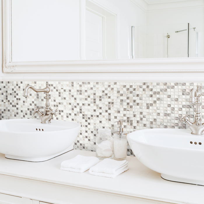 Smart Tiles Peel and Stick 4-Sheet 12 x 10 Backsplash - Minimo Noche