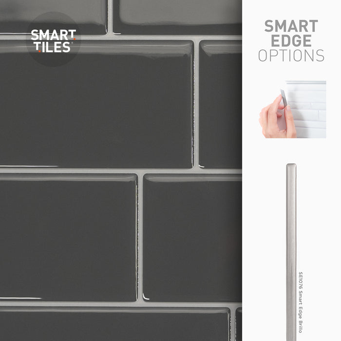 Smart Tiles Peel and Stick 4-Sheet 12 x 9 Backsplash - Metro Grigio