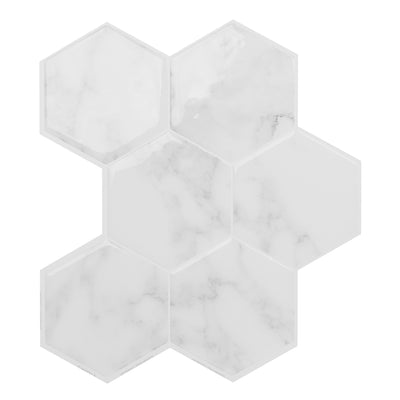 Smart Tiles Peel and Stick 4-Sheet 10 x 11 Backsplash - Hexa Yule|Dosseret Smart Tiles peler et coller 10 x 11, 4 feuilles - Hexa Yule