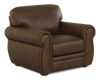 Chateau d’Ax Porto 45\" Traditional Genuine Leather Accent Chair - Chocolate