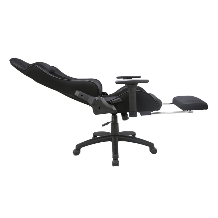 Tygerclaw Gaming Office Chair with Lumbar Pillow & Leg Rest - Black