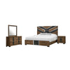 Titanium 6pc Bedroom Set with Bed, Dresser, Mirror & Nightstand, LED, Modern, Brown - King Size