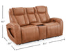 Shaquille O’Neal Home Titan 81\" Genuine Leather Power Reclining Loveseat with Shaq-o-pedic Comfort – Earth