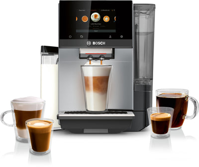 Bosch 800 Series VeroCafe Espresso Machine with Attached Milk Container - Silver - TQU60307 | Machine à espresso VeroCafe Bosch de série 800 avec récipient à lait intégré - argentée - TQU60307