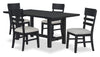 Trove 5pc Dining Set with Table and 4 Chairs, 72”W – Black