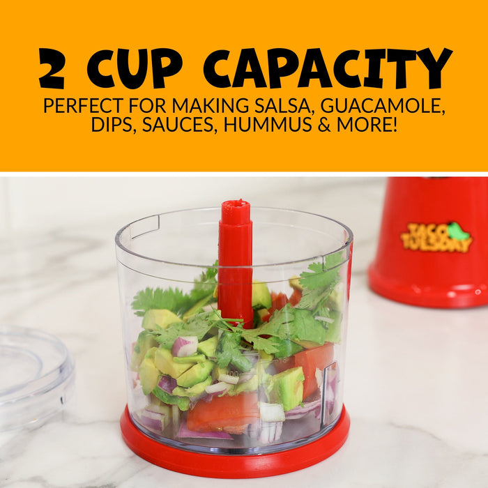 Nostalgia Taco Tuesday 2-Speed Salsa & Guacamole Chopper - TTCHP2RD