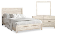Arbor 5pc Bedroom Set with Panel Bed, Dresser & Mirror, Driftwood White - Full Size