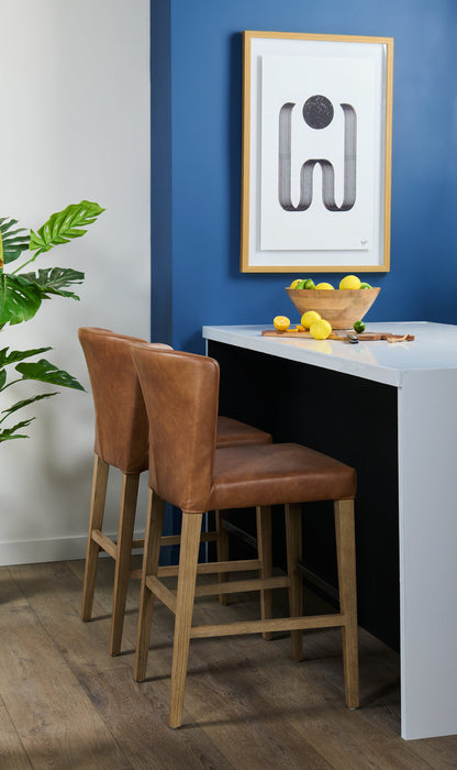 Arlo Counter-Height Stool with Vegan Leather Fabric - Copper