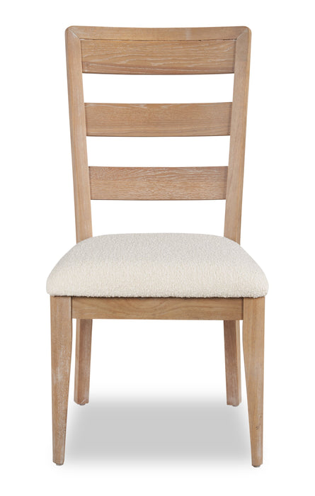 Aspen Dining Chair with Fabric Seat, Slat-Back - Natural