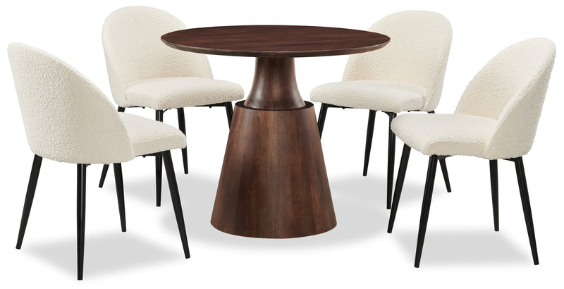 Bali Dining Chair with Boucle Fabric, Metal - Taupe