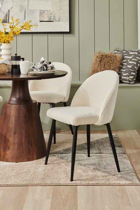 Bali Dining Chair with Boucle Fabric, Metal - Taupe