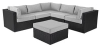 Barbados 6-Piece Patio Set with Ottoman – Grey