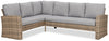 Bergen 2-Piece Outdoor Patio Sectional with Left-Hand & Right-Hand Sofas - Hand-Woven Resin Wicker, UV & Weather Resistant - Grey