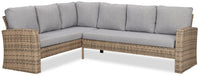 Bergen 2-Piece Outdoor Patio Sectional with Left-Hand & Right-Hand Sofas - Hand-Woven Resin Wicker, UV & Weather Resistant - Grey 
