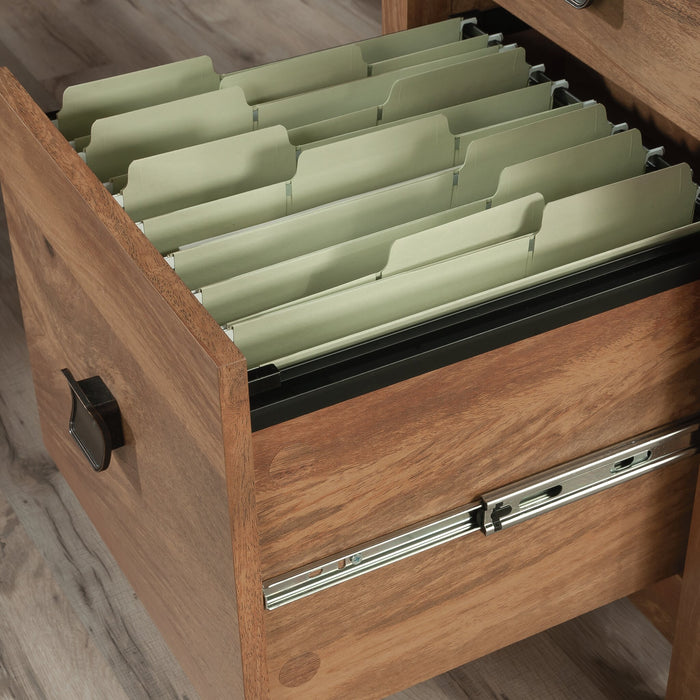 Cannery Bridge 66\" Commercial Grade L-Shaped Office Desk with 6-Drawers - Brown