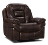 Leo 41\" Leather-Look Fabric Power Reclining Chair - Walnut Brown