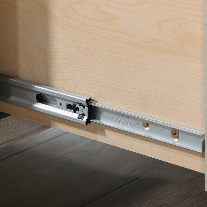 Costa 65.12\" Commercial Grade L-Shaped Office Desk with 3-Drawers & Cabinet - Chalked Chestnut