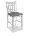 Dena Counter-Height Dining Chair with Linen-Look Fabric - Dove Grey