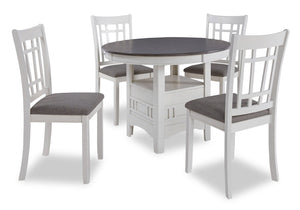 Dena 5-Piece Dining Package - White and Grey
