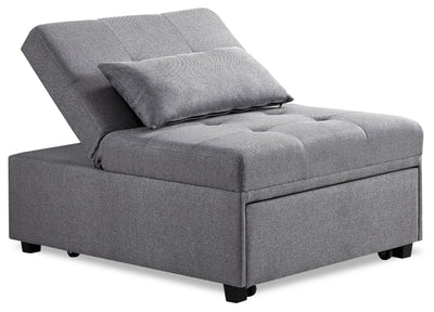 Dune 43.75" Fabric Convertible Sleeper Chair with Tufted Cushions - Grey | Fauteuil-lit convertible Dune de 43,75 po en tissu avec coussins capitonnés - gris