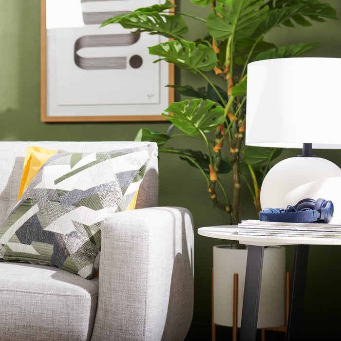 Kort & Co. Elara 18\" White Pewter Ceramic Table Lamp