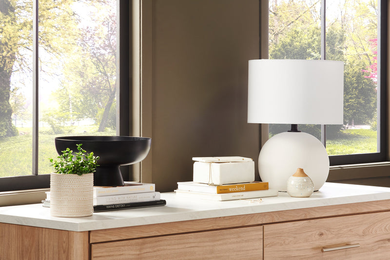 Kort & Co. Elara 18\" White Pewter Ceramic Table Lamp