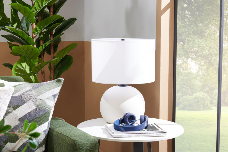 Kort & Co. Elara 18\" White Pewter Ceramic Table Lamp