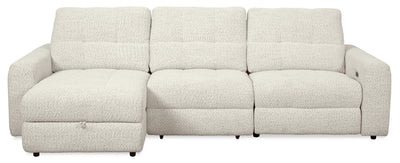 Scott Living Elevate Modular 3-Piece Left-Facing Chenille Fabric Power Reclining and Sliding Sectional - Beige | Sofa sectionnel modulaire à coulissement et inclinaison électriques de gauche Elevate de Scott Living 3 pièces en tissu de chenille - beige