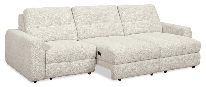 Scott Living Elevate Modular 115\" Chenille Fabric Sofa with Power Sliding - Beige