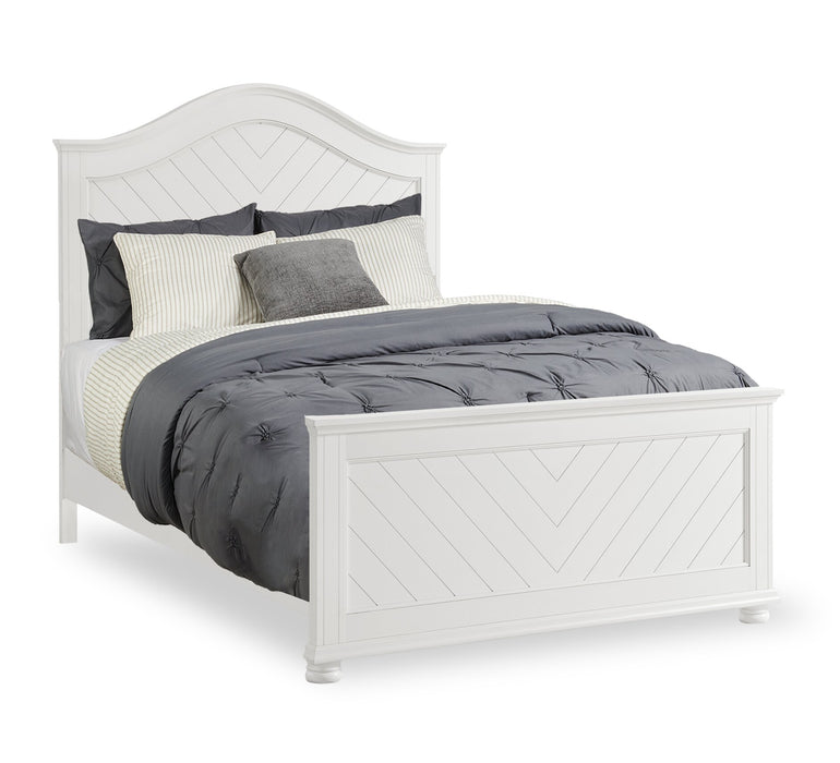 Ella 5pc Bedroom Set with Panel Bed, Dresser & Mirror, White  - Full Size