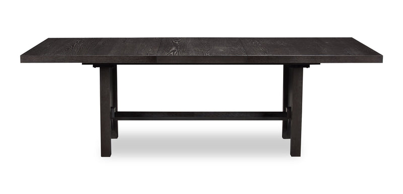 Emery Dining Table with 72-96\"W Extension, Wood - Black