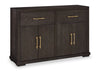 Emery Dining Server with Drawers, Storage & Built-In Wine Racks, 60\"W - Black