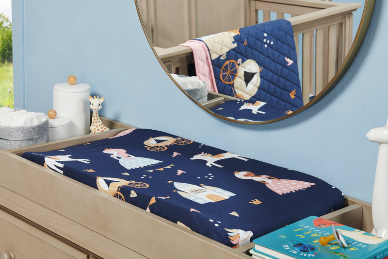 Emmy 3-Piece Crib Bedding Set - Navy and Pink