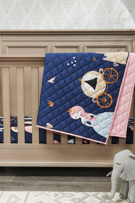 Emmy 3-Piece Crib Bedding Set - Navy and Pink