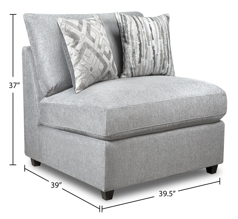 Scott Living Evolve Modular 5-Piece Linen-Look Fabric Armless Sectional with Feather Down Cushions - Grey