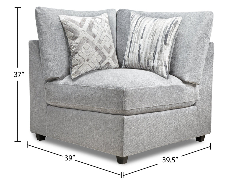 Scott Living Evolve Modular 5-Piece Linen-Look Fabric Armless Sectional with Feather Down Cushions - Grey