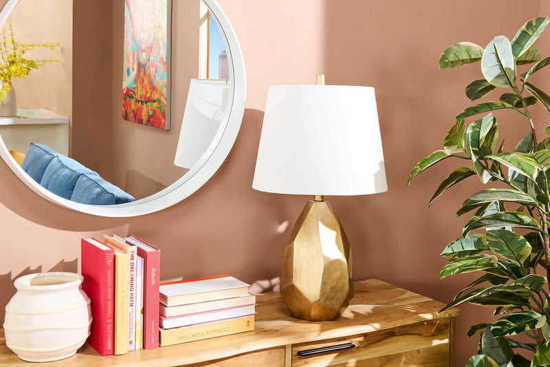 Farah 26” Gold Glam Polyresin Table Lamp