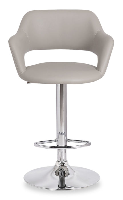 Finn Barstool with Swivel & Adjustable Seat, Vegan Leather Fabric, Metal - Beige