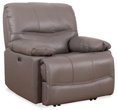 Franco 42.5" Genuine Leather Zero Gravity Power Reclining Chair with USB Port - Grey | Fauteuil à inclinaison électrique Franco de 42,5 po en cuir véritable avec position zéro gravité et port USB - gris
