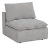 Fusion Modular 33.46\" Silver Grey Chenille Fabric Armless Chair with Removable Feather Down Cushion