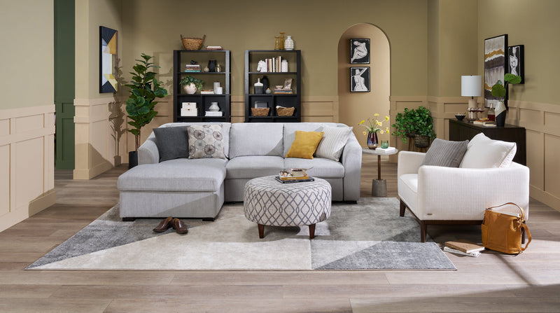 Cindy Crawford Home Gena 38.5\" Linen-Look Fabric Chair with Removable Back Cushion - Cotton White