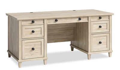 Hammond 67.56" Commercial Grade Executive Office Desk with 7-Drawers - Chalk Oak|Bureau de direction Hammond de 67,56 po de qualité commerciale à 7 tiroirs - chêne crayeux