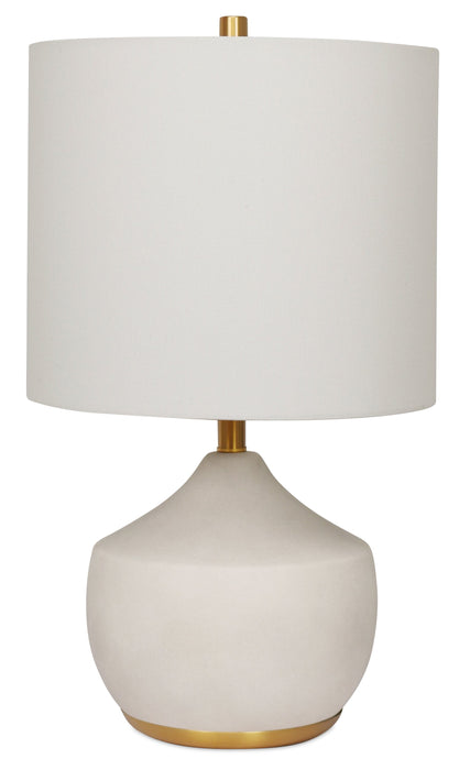 Kort & Co. 25\" Iris Cream and Gold Ceramic Table Lamp