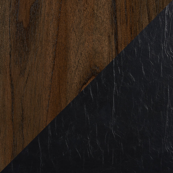 Kane Platform Storage Bed with Headboard & Frame, Vegan Leather, Brown - Queen Size