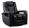 Kenzo 35\" Leather-Look Fabric Swivel Glider Reclining Chair - Black