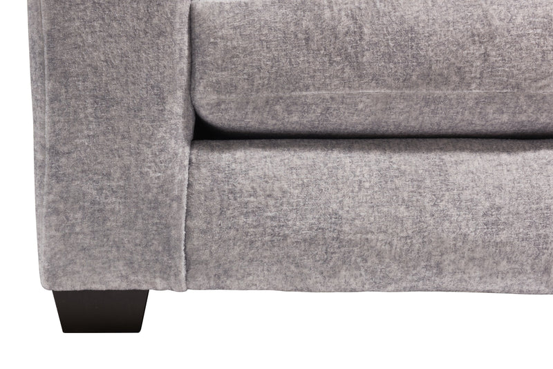 Made in Canada Koda 92\" Chenille and Faux Fur Fabric Sofa with Removable Cushions - Plush Paloma Grey