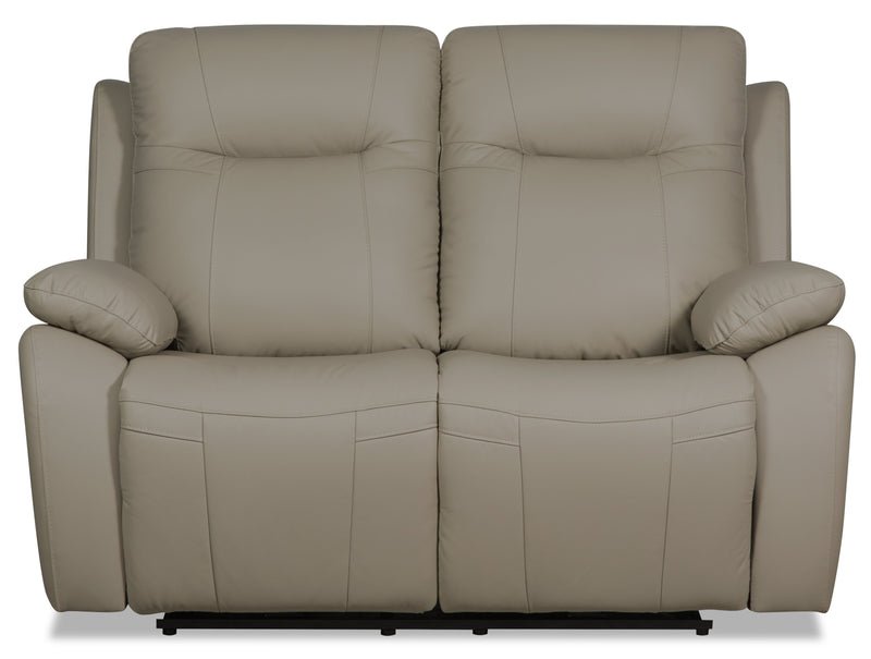 Kora Genuine Leather Power Reclining Loveseat Beige The Brick